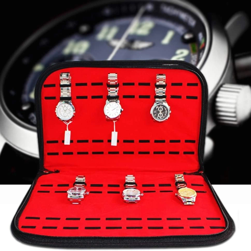Jewelry And Watches Box - حقيبة تخزين ساعات بـ 20 فتحة،