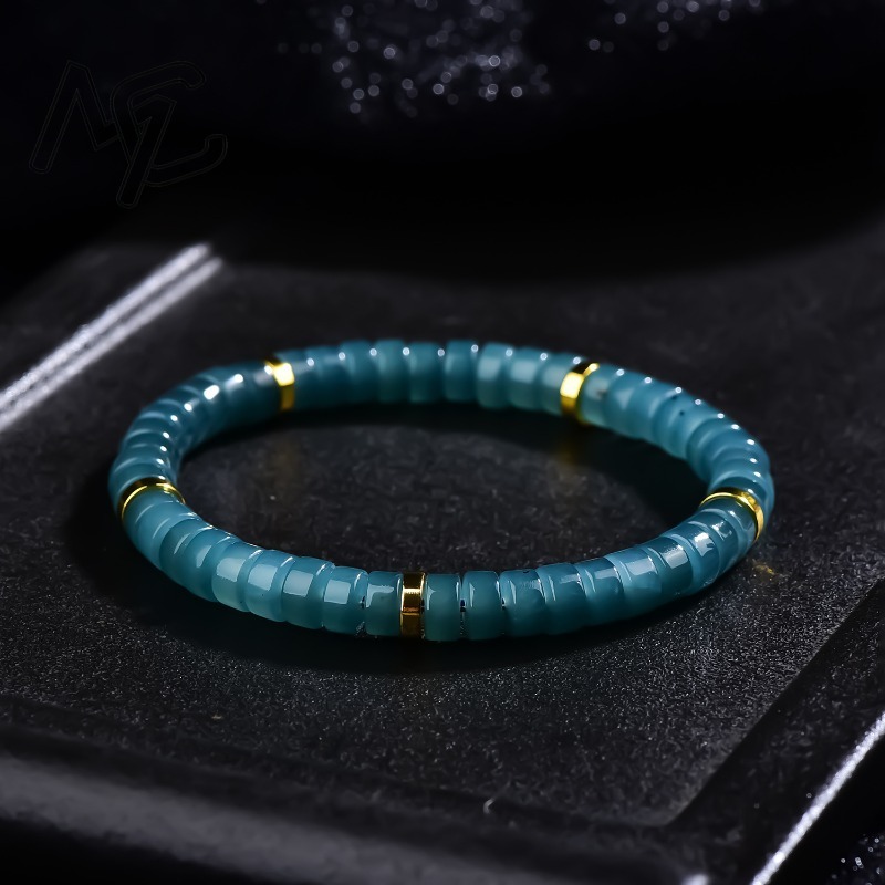 Jewelry & Watches Spółka Z Ograniczoną Odpowiedzialnością - سوار من خرز اليشم الطبيعي الأزرق