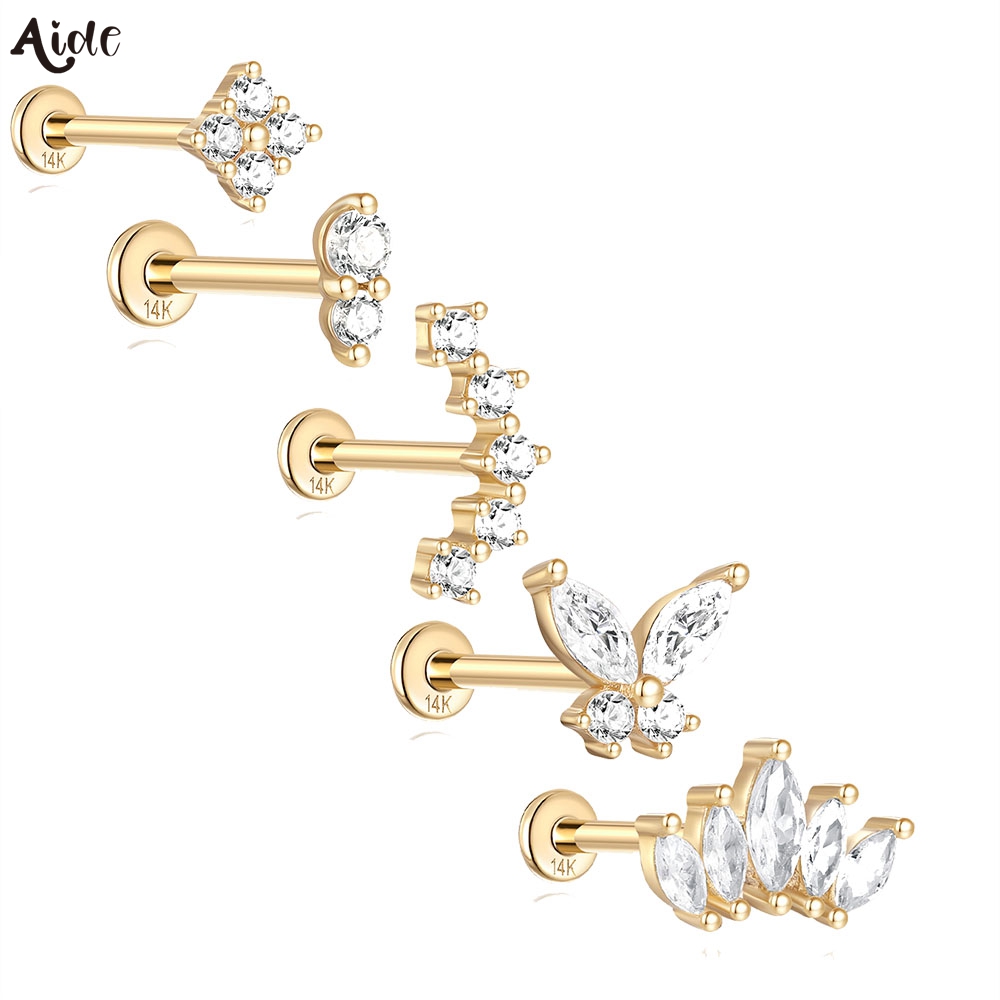 Pearl Stud Earrings - أقراط مرصعة باللؤلؤ من الزركون سهلة