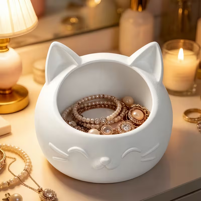 صندوق تخزين صغير على شكل قطة ك - مراجعة Jewelry And Watches Box وسعره