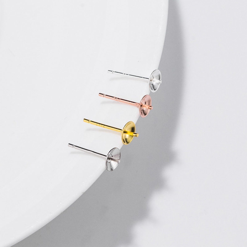 S925 فضة أقراط قاعدة الإعداد م - مراجعة Pearl Stud Earrings وسعره