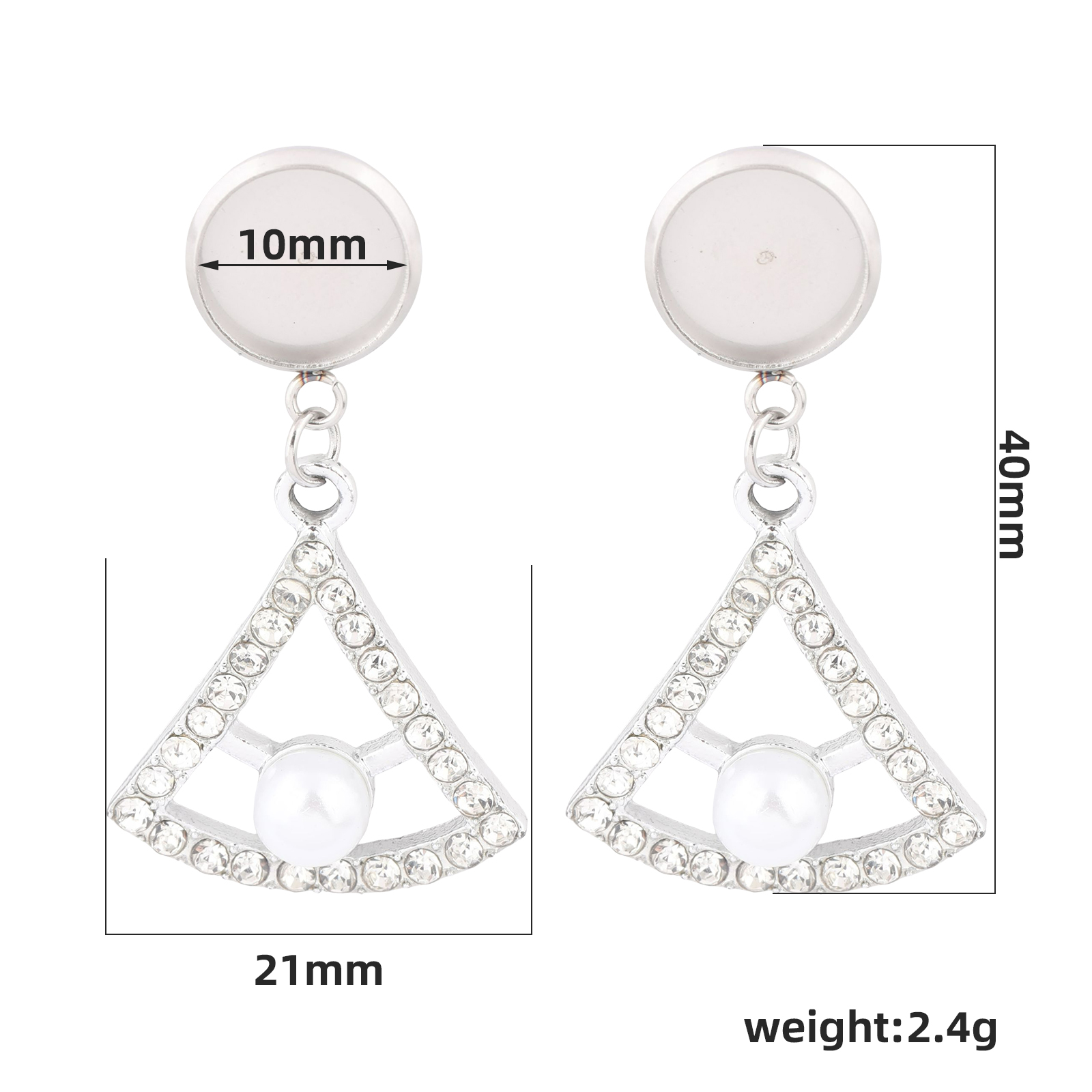 10 قطع من قواعد الأقراط الفولا - مراجعة Pearl Stud Earrings وسعره
