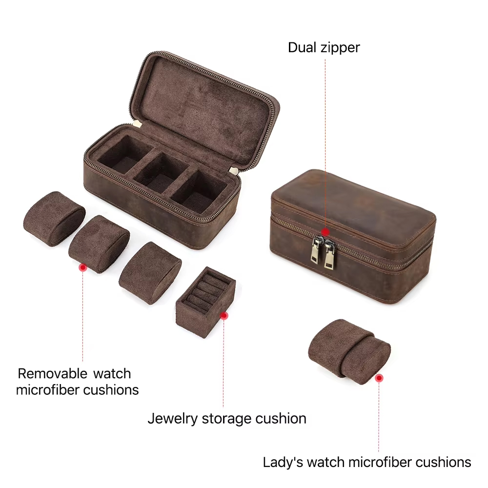صندوق منظم ساعات جلدي فاخر بـ  - مراجعة Jewelry And Watches Box وسعره