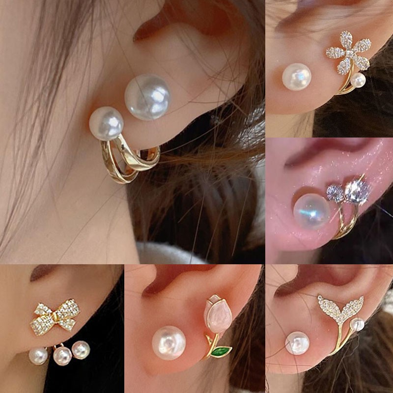 925 الفضة إبرة الكورية موضة ال - مراجعة Pearl Stud Earrings وسعره