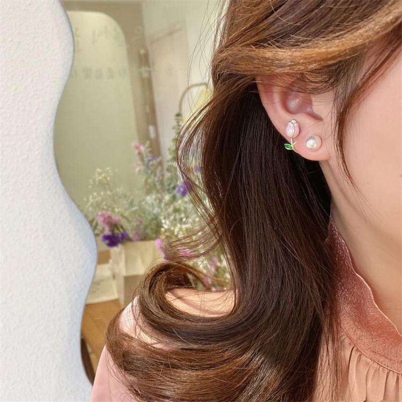 925 الفضة إبرة الكورية موضة ال - مراجعة Pearl Stud Earrings وسعره