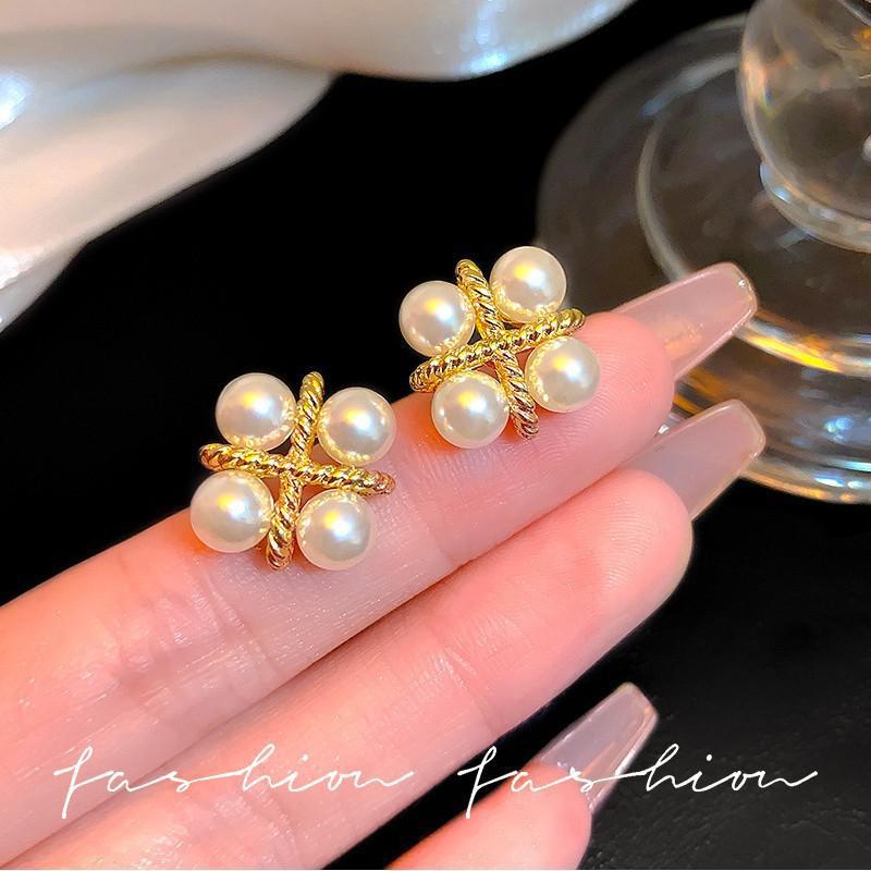 أقراط لؤلؤية كورية أنيقة على ش - مراجعة Pearl Stud Earrings وسعره