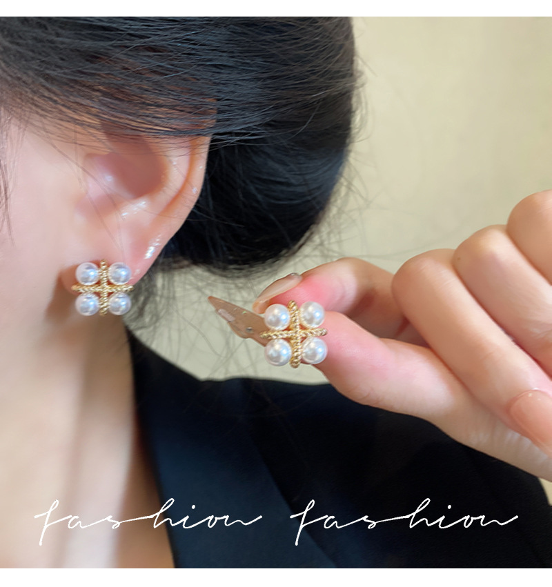 أقراط لؤلؤية كورية أنيقة على ش - مراجعة Pearl Stud Earrings وسعره