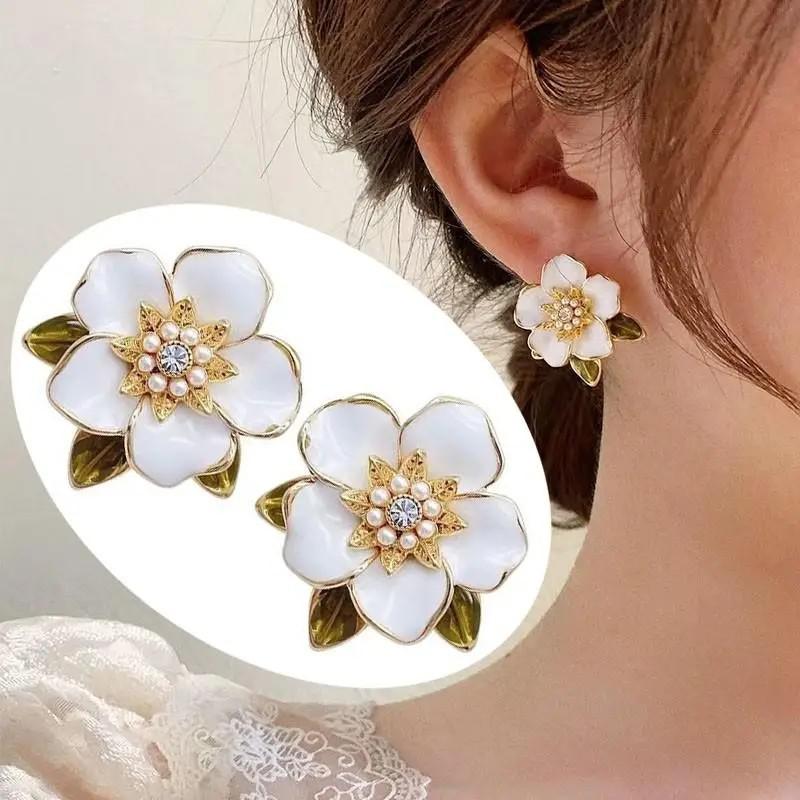 أقراط عتيقة مع زهرة زيتية أرجو - مراجعة Pearl Stud Earrings وسعره