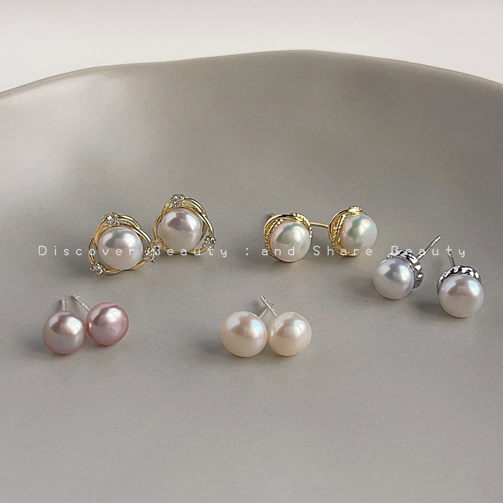 إكسسوارات يدوية الصنع، أقراط ل - مراجعة Pearl Stud Earrings وسعره