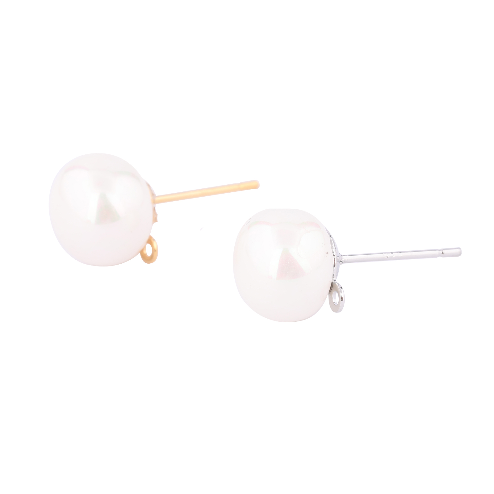 10 قطعة النحاس الأبيض K مطلية  - مراجعة Pearl Stud Earrings وسعره